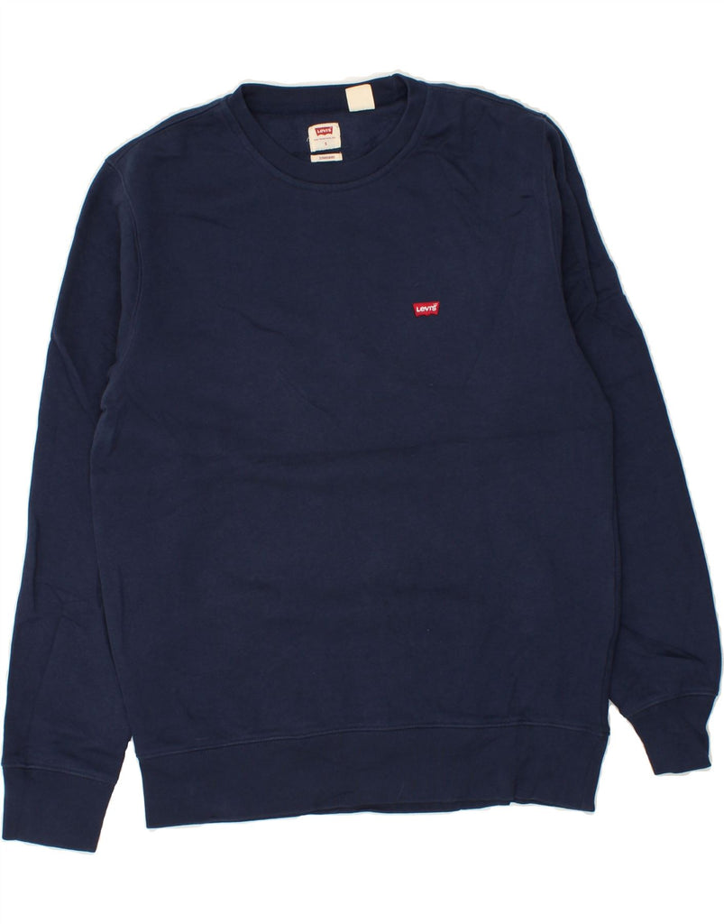 LEVI'S Mens Standard Sweatshirt Jumper Small Navy Blue Cotton Vintage Levi's and Second-Hand Levi's from Messina Hembry 