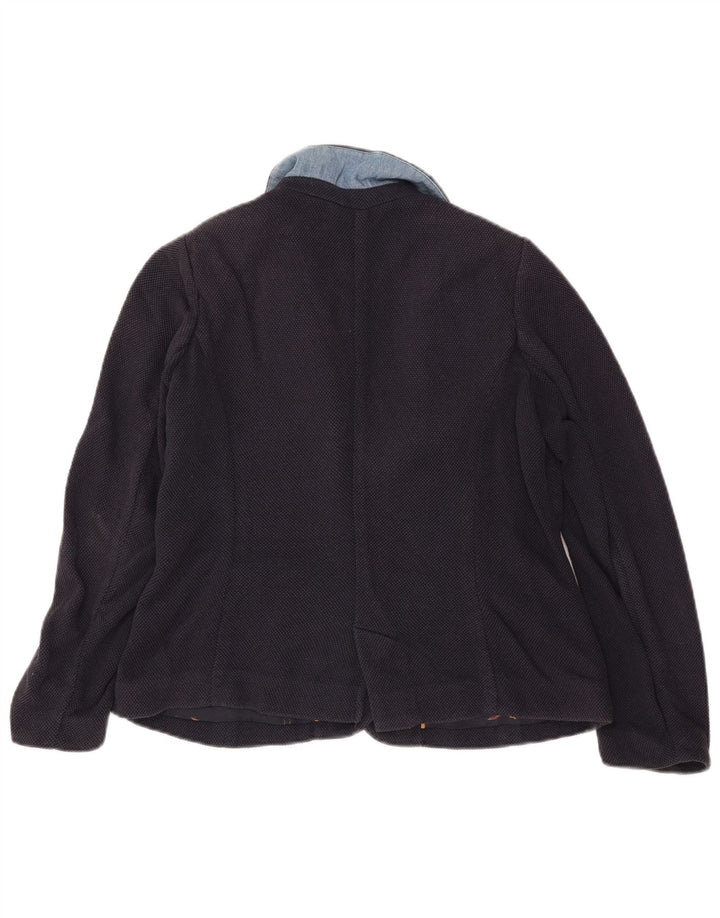 Joules Womens 2 Button Blazer Jacket UK 12 Medium Navy Blue Merino Wool