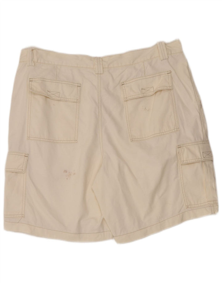 Vintage Mens Cargo Shorts W38 XL White Cotton
