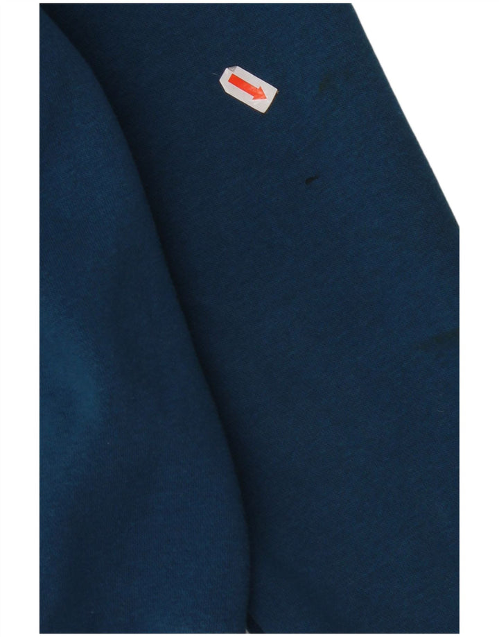 ADIDAS Womens Graphic Zip Hoodie Sweater UK 10 Small Blue Cotton