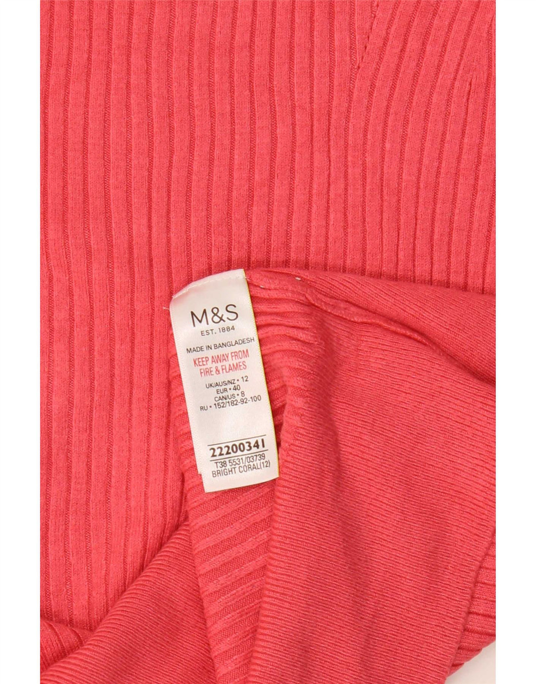 Marks & Spencer Womens Crew Neck Jumper Sweater UK 12 Medium Pink