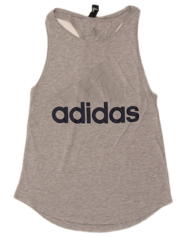 Adidas Womens Graphic Vest Top UK 10 Small Grey