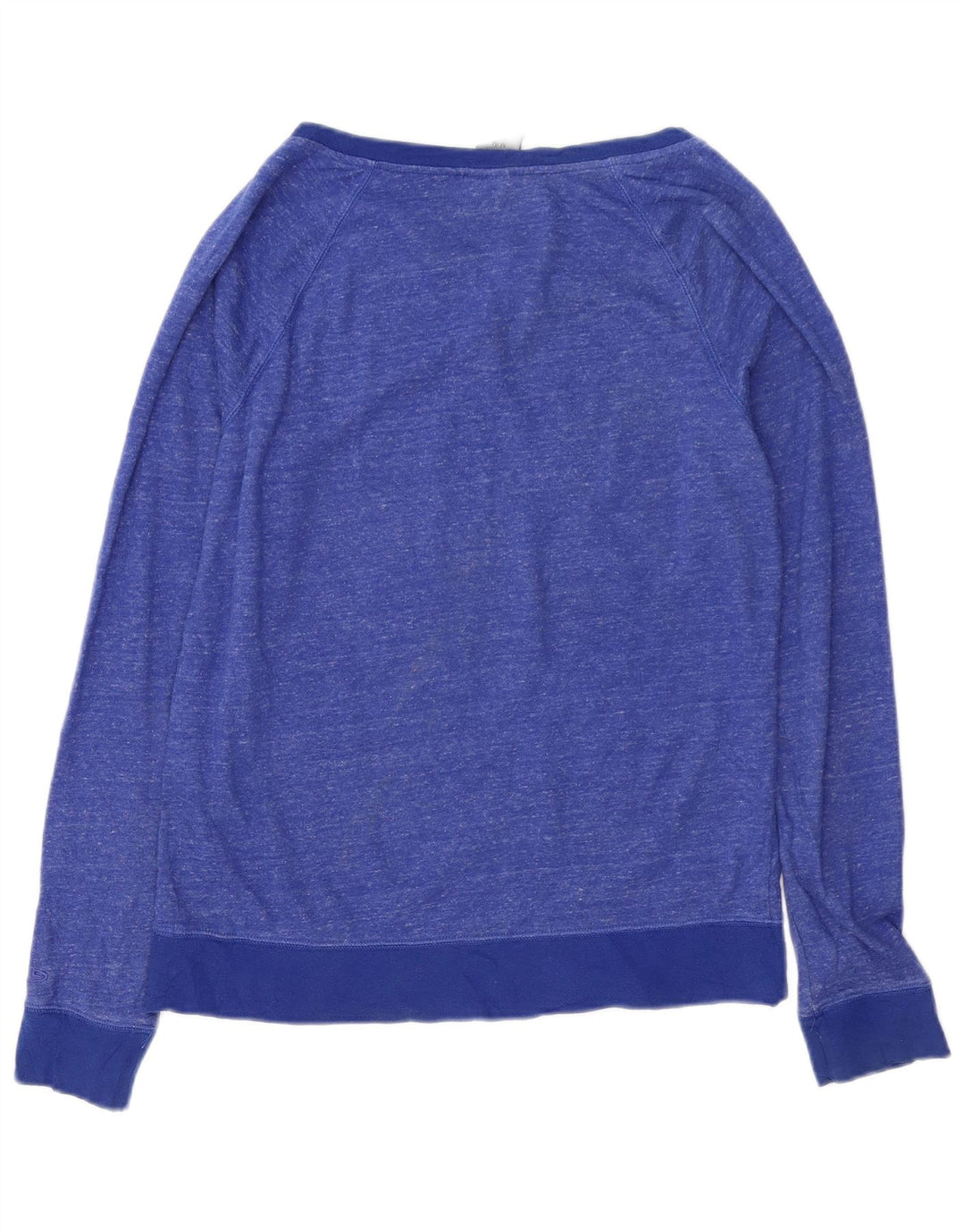 CHAMPION Womens Sweatshirt Jumper UK 14 Medium Blue Flecked Cotton