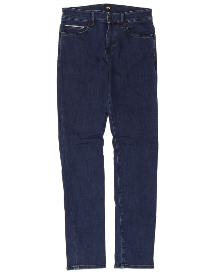 Hugo Boss Mens Slim Jeans W30 L32 Navy Blue Cotton