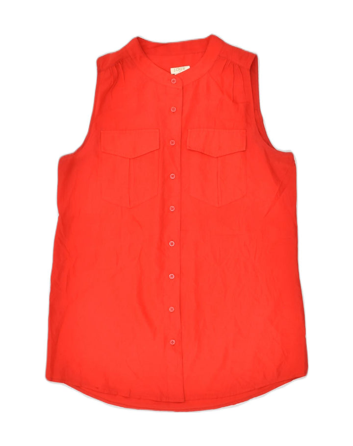 J. CREW Womens Sleeveless Shirt Blouse US 4 Small Red Polyester | Vintage J. Crew | Thrift | Second-Hand J. Crew | Used Clothing | Messina Hembry 