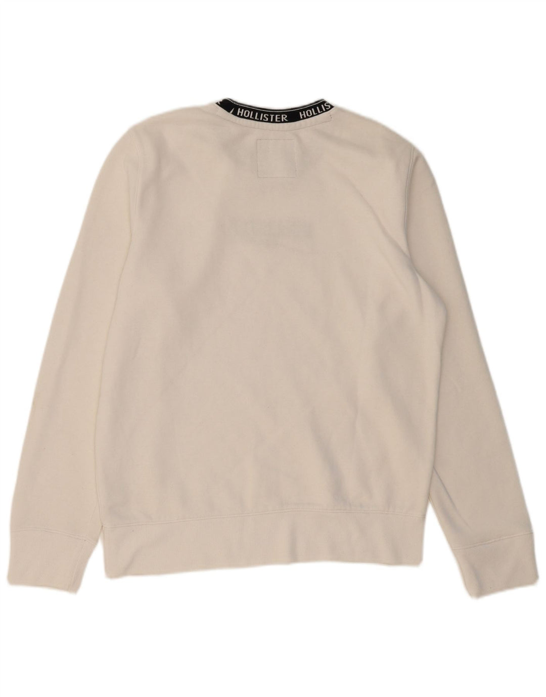 HOLLISTER Mens Graphic Sweatshirt Jumper Medium White Cotton