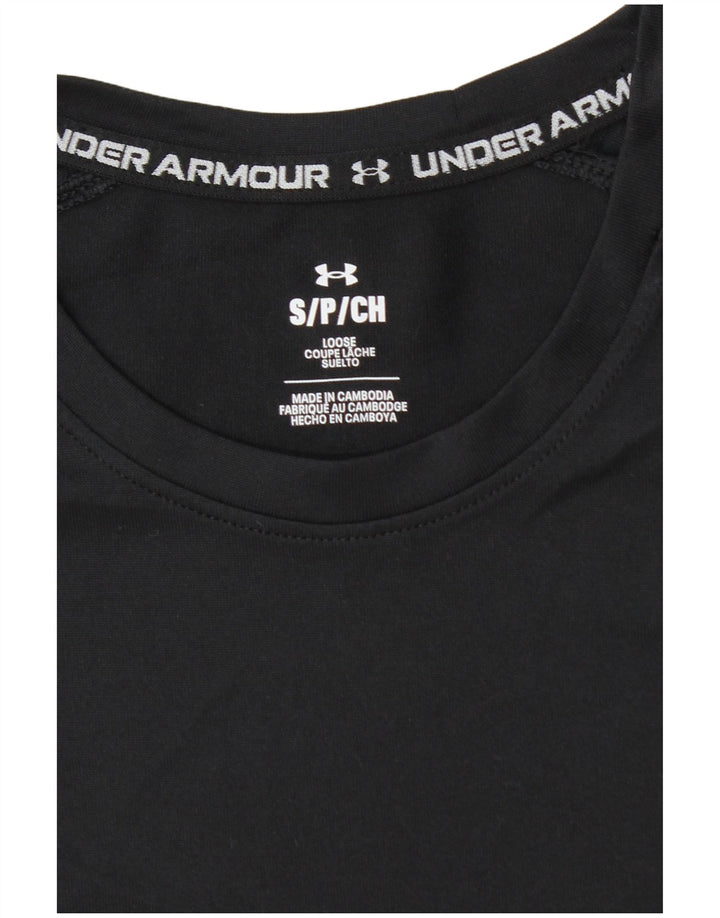 Under Armour Mens T-Shirt Top Small Black Colourblock Polyester