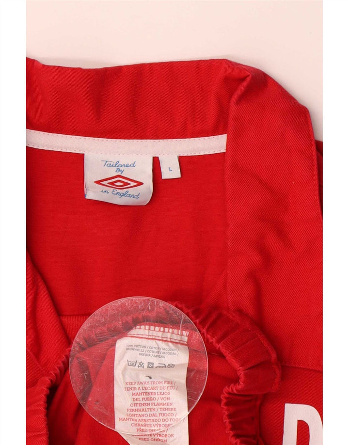 Umbro Mens Graphic Pullover Tracksuit Top Jacket Large Red Cotton