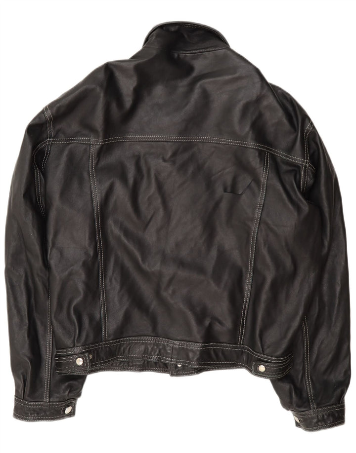 Vintage Mens Leather Jacket UK 40 Large Black