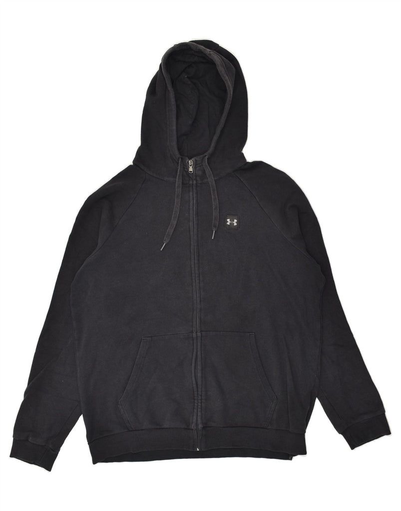 UNDER ARMOUR Mens Zip Hoodie Sweater Large Black Cotton | Vintage Under Armour | Thrift | Second-Hand Under Armour | Used Clothing | Messina Hembry 