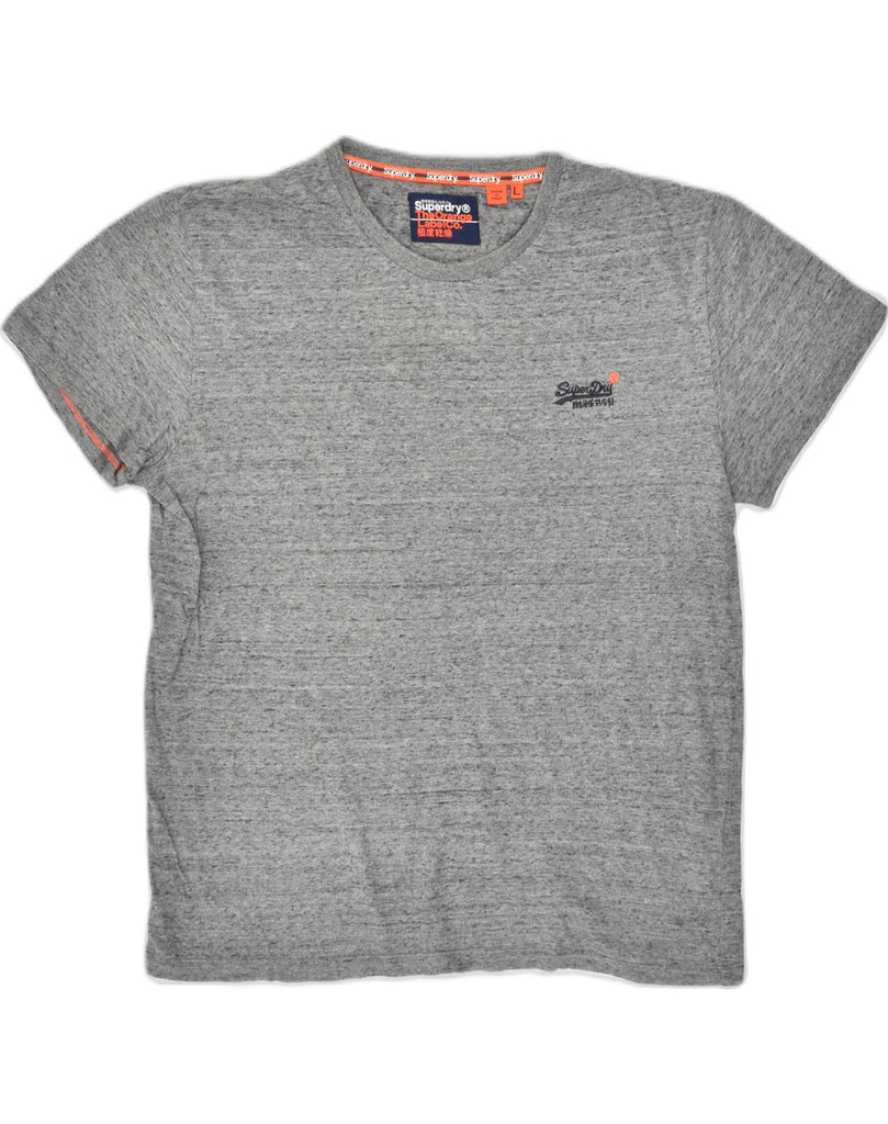 SUPERDRY Mens T-Shirt Top Large Grey Flecked Cotton | Vintage Superdry | Thrift | Second-Hand Superdry | Used Clothing | Messina Hembry 