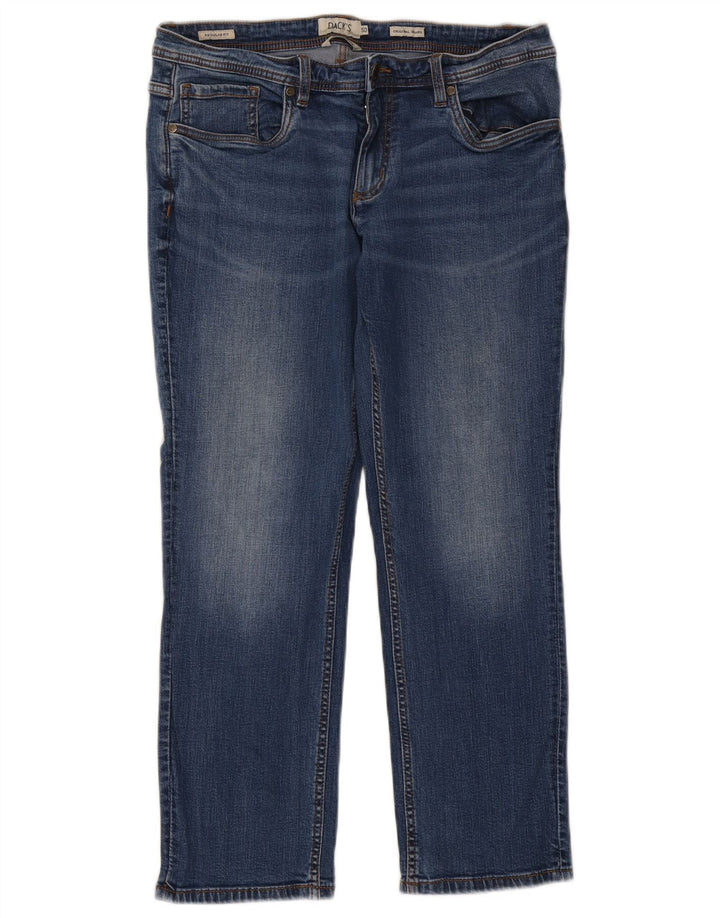 Dack's Mens Regular Fit Straight Jeans IT 50 Large W34 L28 Blue Cotton
