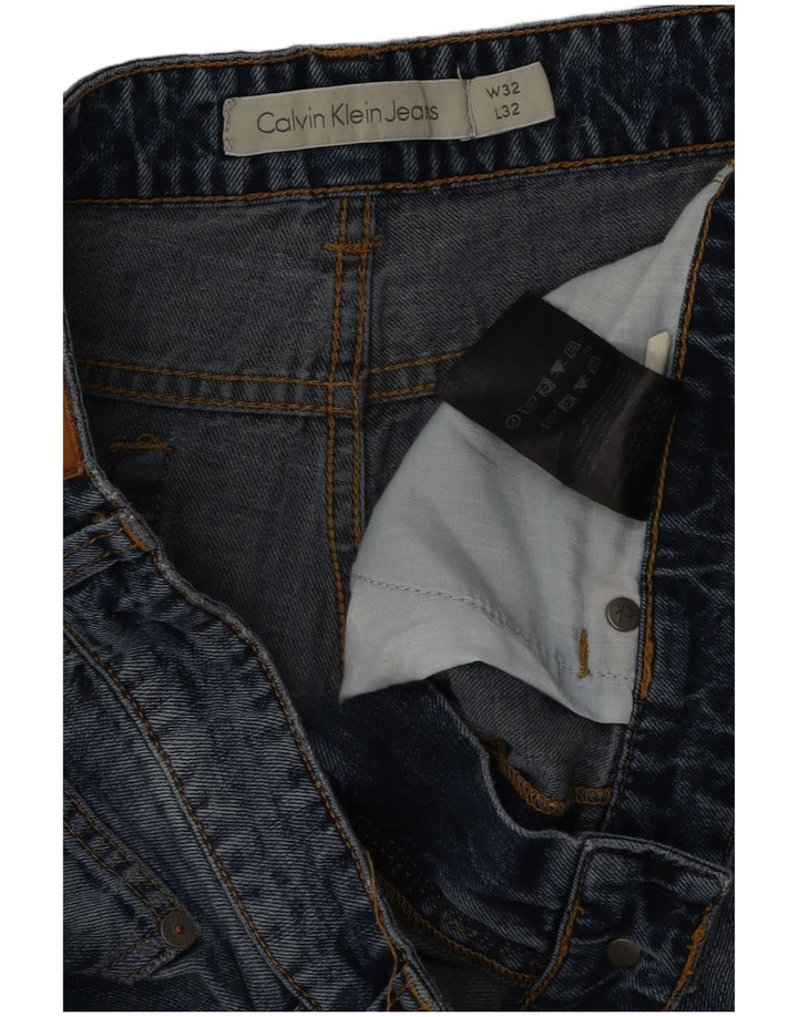 Calvin Klein Mens Straight Jeans W32 L32 Blue Cotton