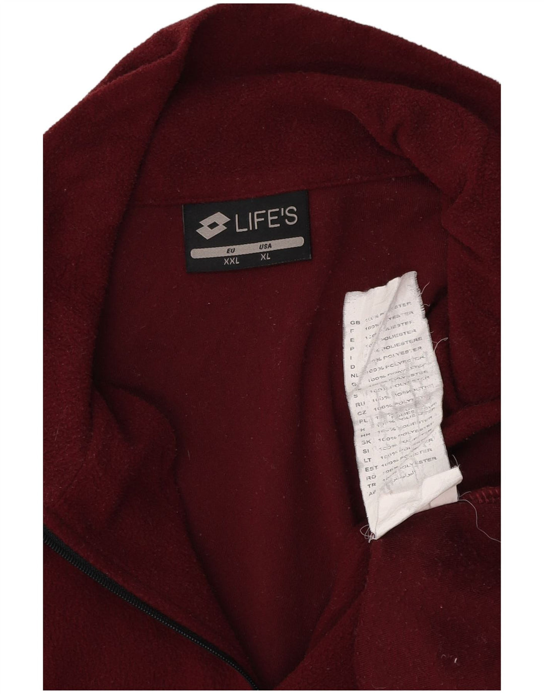 Lotto Mens Zip Neck Fleece Jumper 2XL Burgundy Polyester