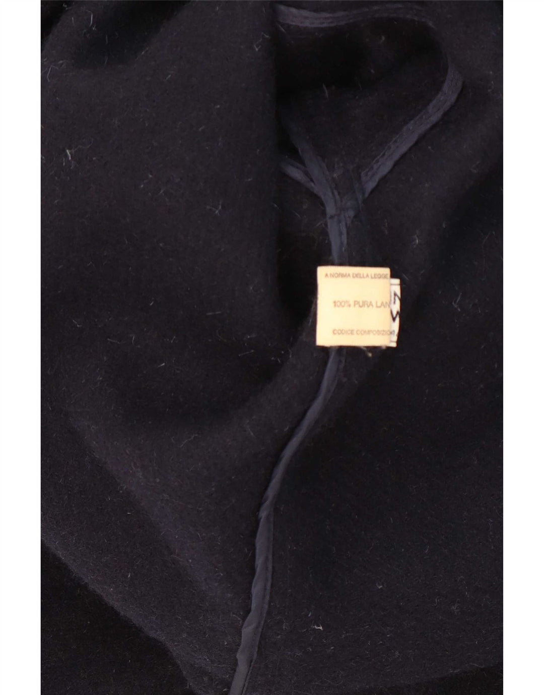 Vintage Mens Hooded Duffle Coat IT 50 Large Navy Blue New Wool
