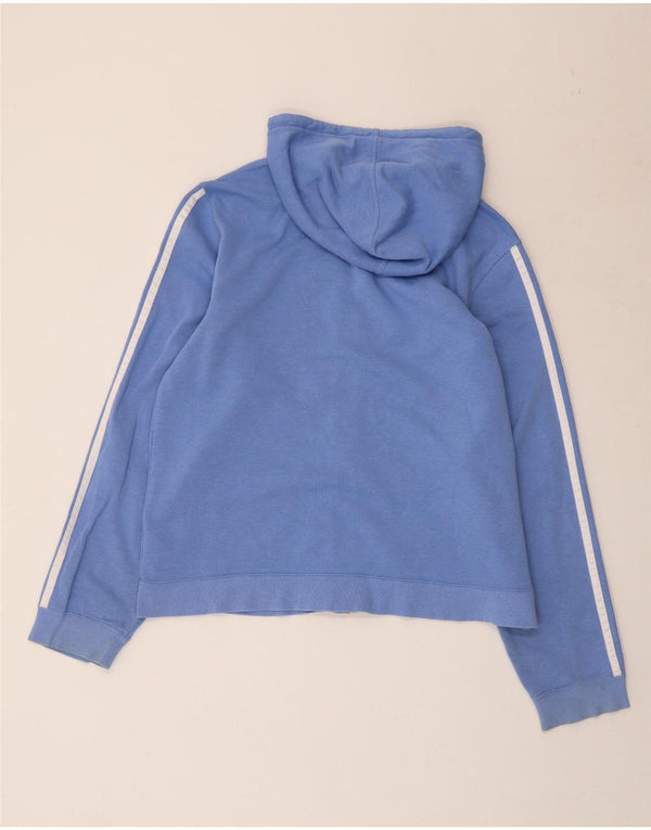 ADIDAS Womens Hoodie Jumper UK 18 XL Blue Cotton