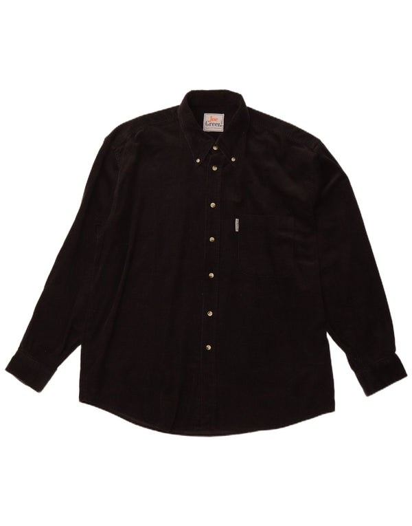 VINTAGE Mens Corduroy Shirt 2XL Black Cotton