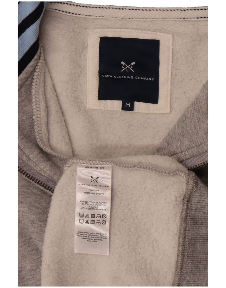 Crew Clothing Mens Zip Neck Sweatshirt Jumper Medium Grey Cotton