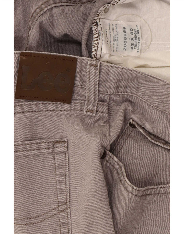 Lee Mens Regular Fit Straight Jeans W42 L30 Grey Cotton
