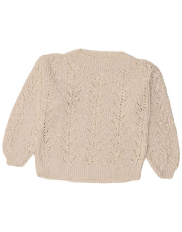 Vintage Womens Turtle Neck Jumper Sweater UK 14 Large White