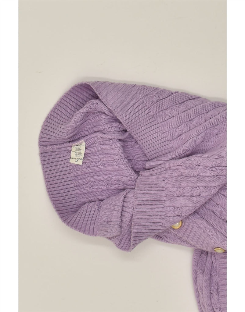 VINTAGE Womens Cardigan Sweater UK 12 Medium Purple Cotton | Vintage Vintage | Thrift | Second-Hand Vintage | Used Clothing | Messina Hembry 