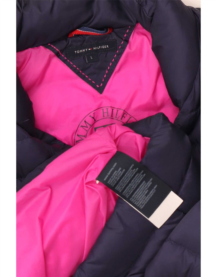 Tommy Hilfiger Womens Padded Jacket UK 16 Large Navy Blue Nylon