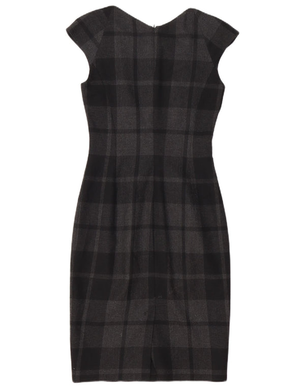 Karen Millen Womens Sheath Dress UK 8 Small  Black Check Polyester