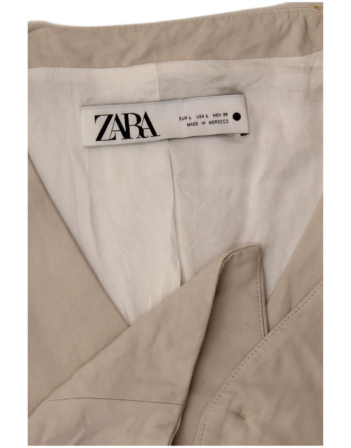 Zara Womens Waistcoat UK 14 Large Beige