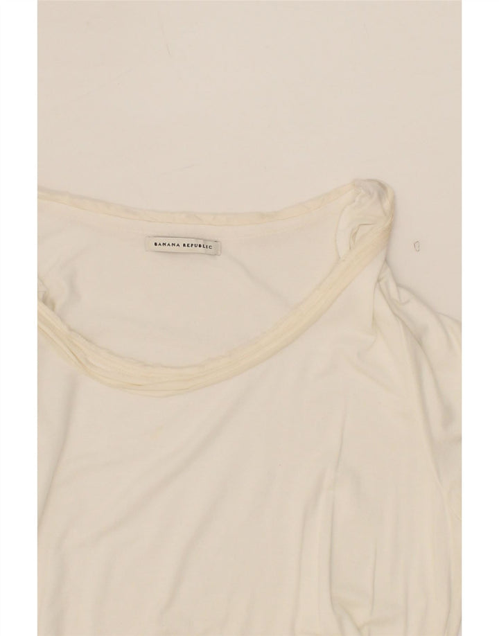 BANANA REPUBLIC Womens T-Shirt Top UK 12 Medium White Modal Vintage Banana Republic and Second-Hand Banana Republic from Messina Hembry 