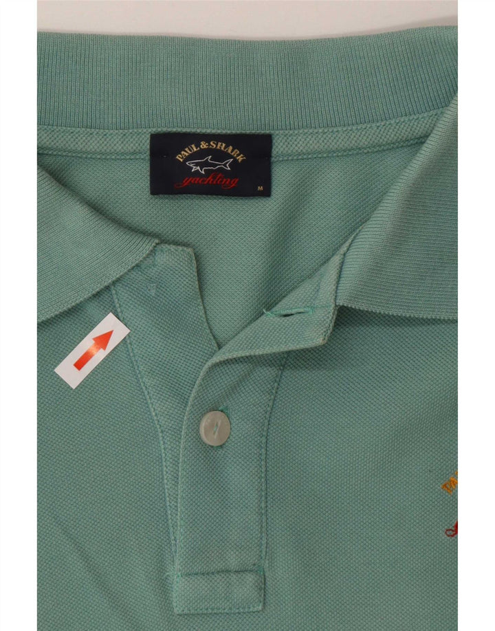 Paul & Shark Mens Polo Shirt Medium Green Cotton
