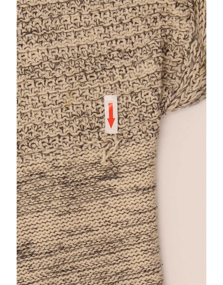 Zara Womens Oversized Poncho Cardigan Sweater UK 14 Medium Beige Cotton