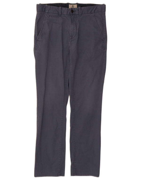 Timberland Mens Slim Chino Trousers W30 L28 Navy Blue Cotton