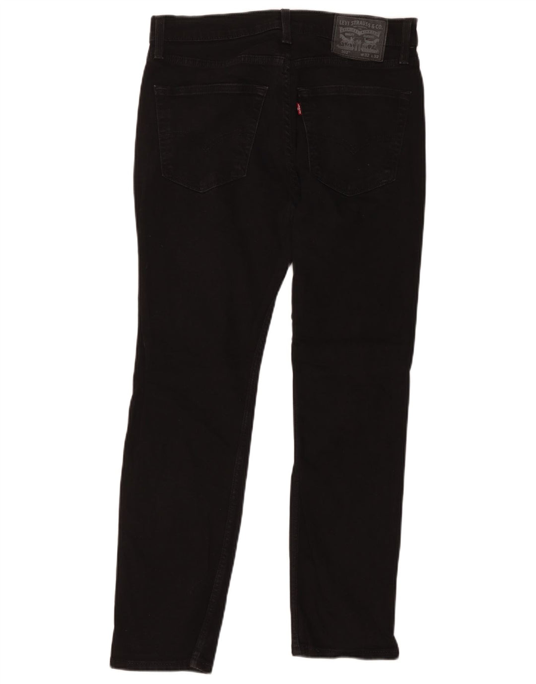 Levi's Mens 502 Tapered Jeans W32 L32 Black Cotton