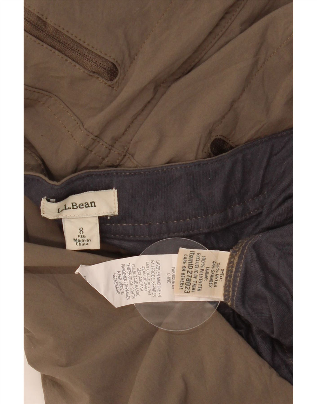 L.L.Bean Womens Straight Cargo Trousers US 8 Medium W30 L31 Brown Nylon
