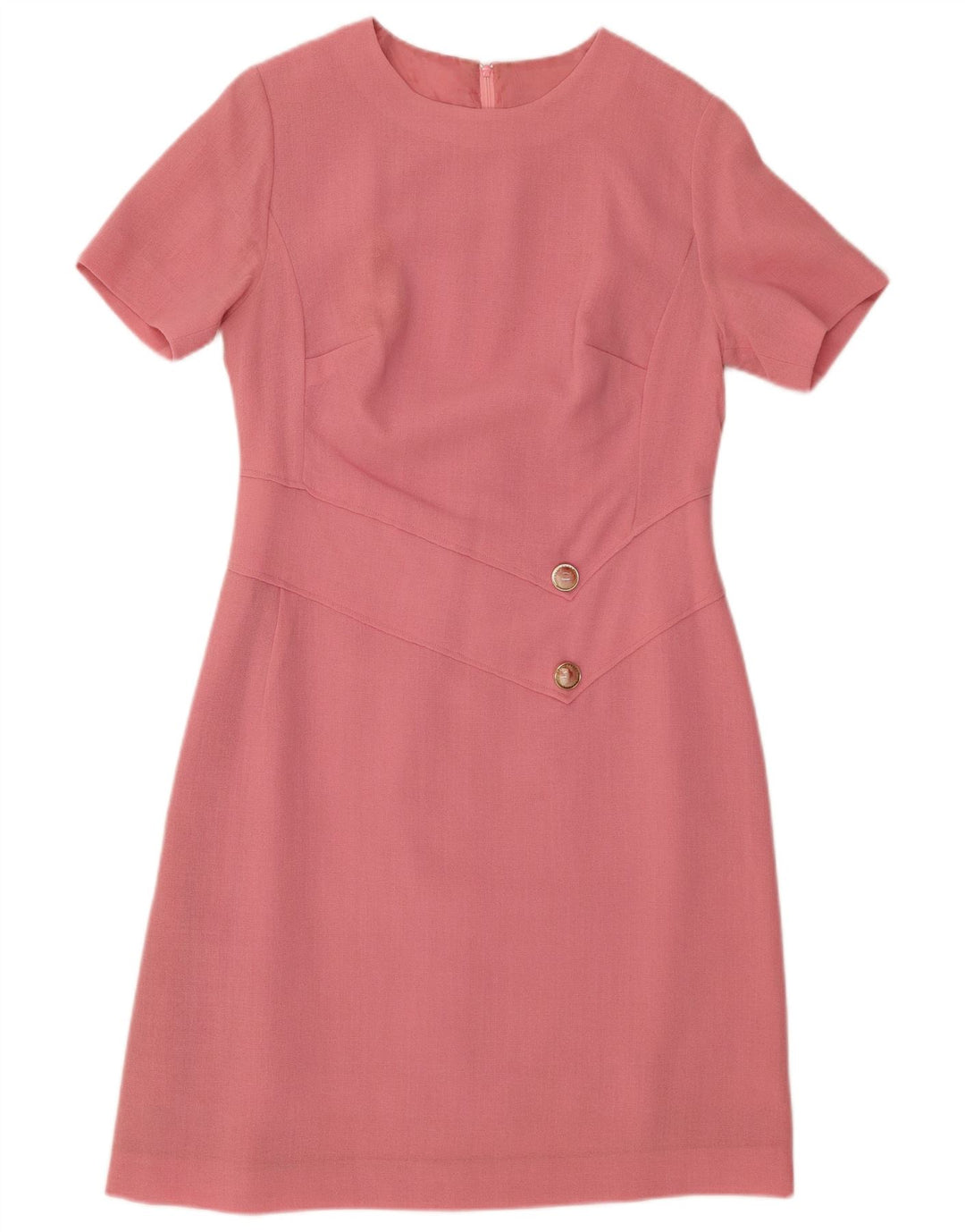 VINTAGE Womens Sheath Dress UK 12 Medium Pink