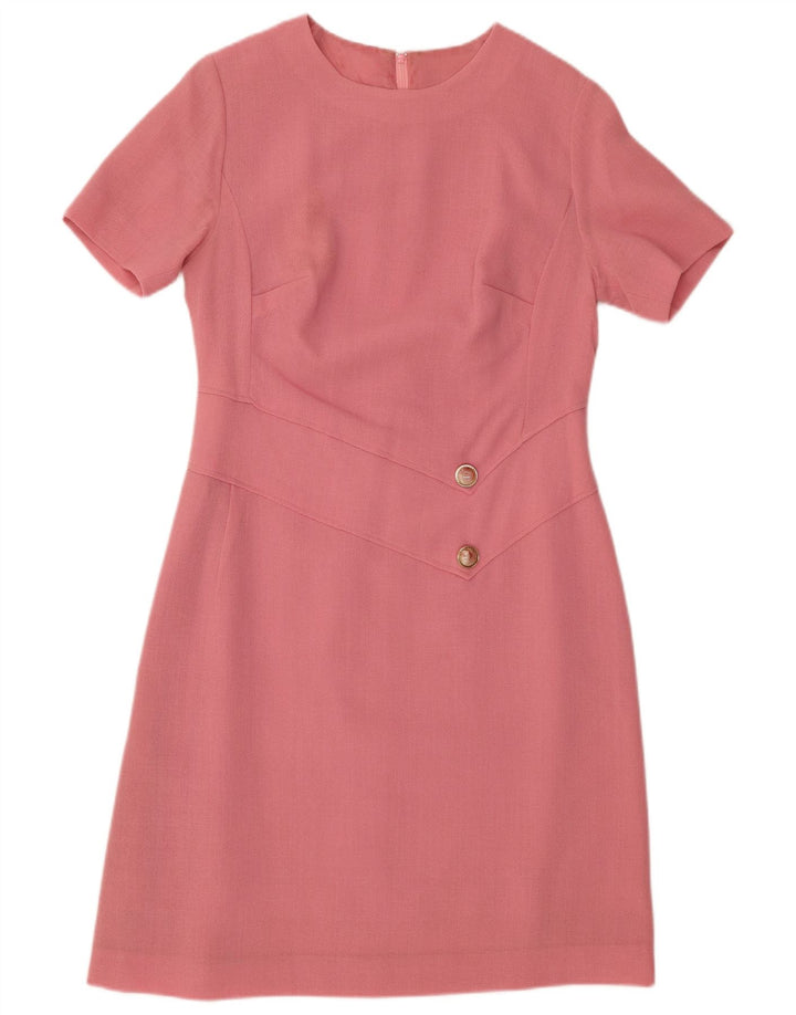 VINTAGE Womens Sheath Dress UK 12 Medium Pink