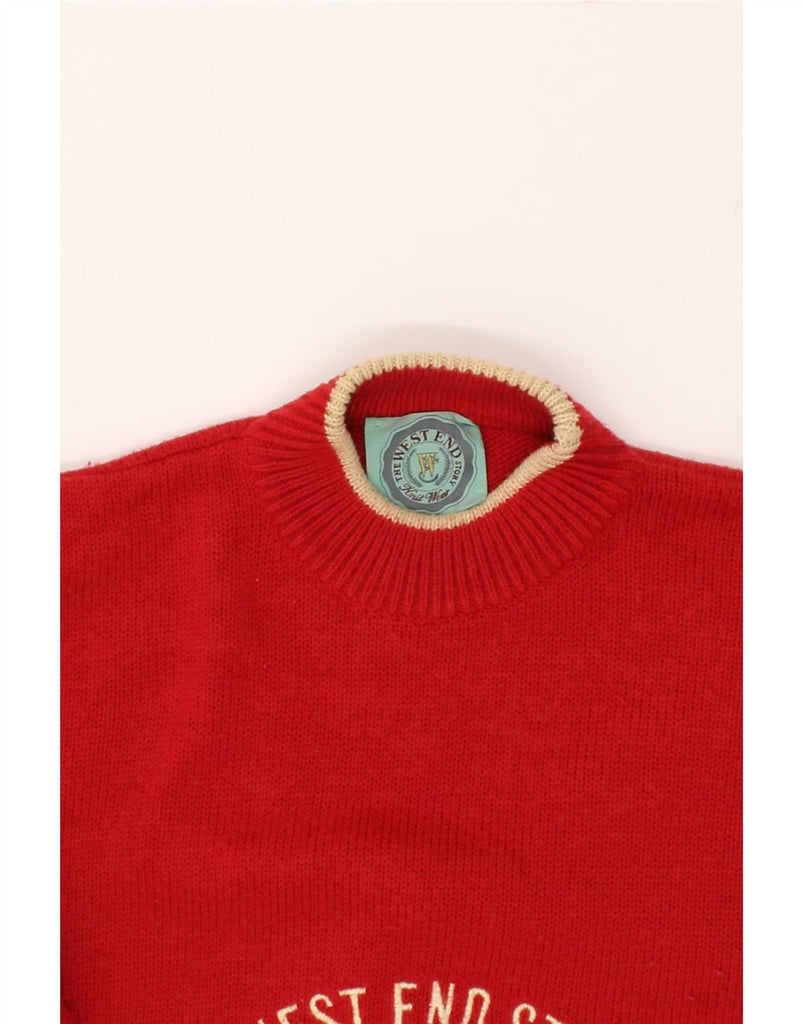 VINTAGE Womens Graphic Turtle Neck Jumper Sweater UK 16 Large Red | Vintage Vintage | Thrift | Second-Hand Vintage | Used Clothing | Messina Hembry 