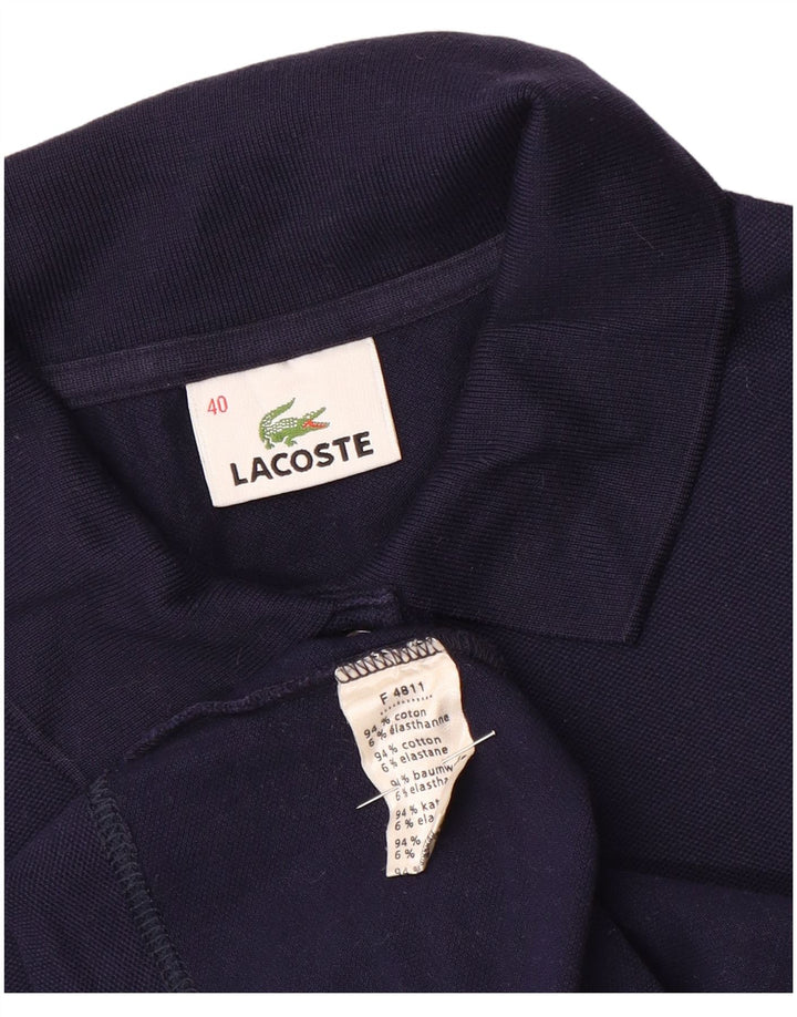 Lacoste Womens Polo Shirt Size 40 Medium Navy Blue Cotton