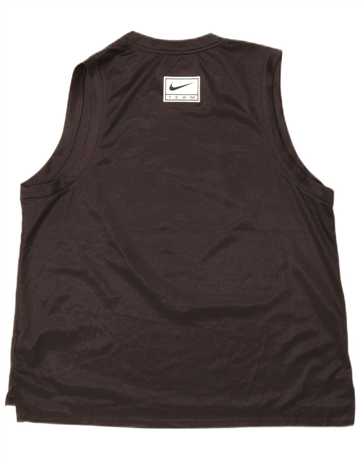 Nike Womens Dri Fit Graphic Vest Top UK 18 XL Black Polyester