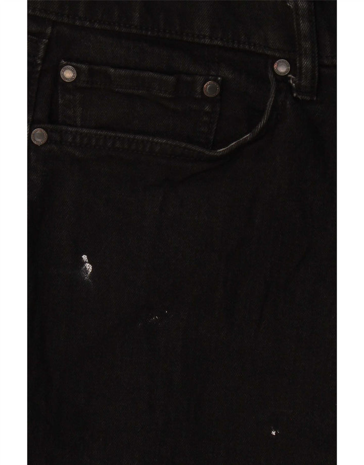 Marks & Spencer Mens Regular Straight Jeans W34 L31 Black Cotton