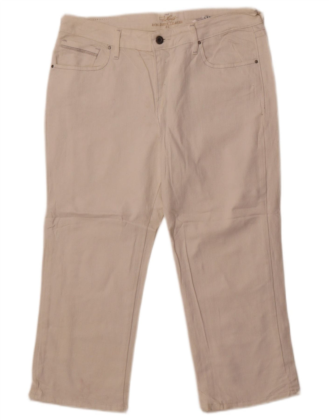 Levi's Womens Capri Jeans US 12 Large W32 L22 White Cotton
