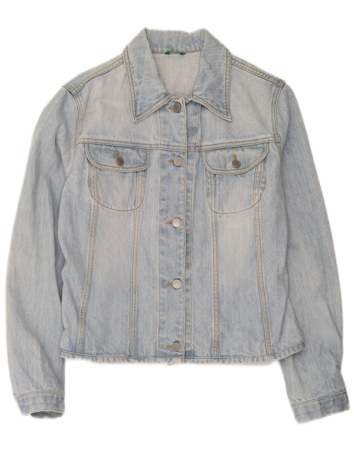 Benetton Womens Denim Jacket UK 14 Medium Blue Cotton
