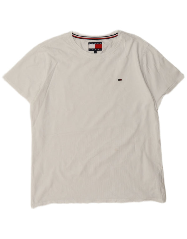 Tommy Hilfiger Womens T-Shirt Top UK 16 Large White Cotton