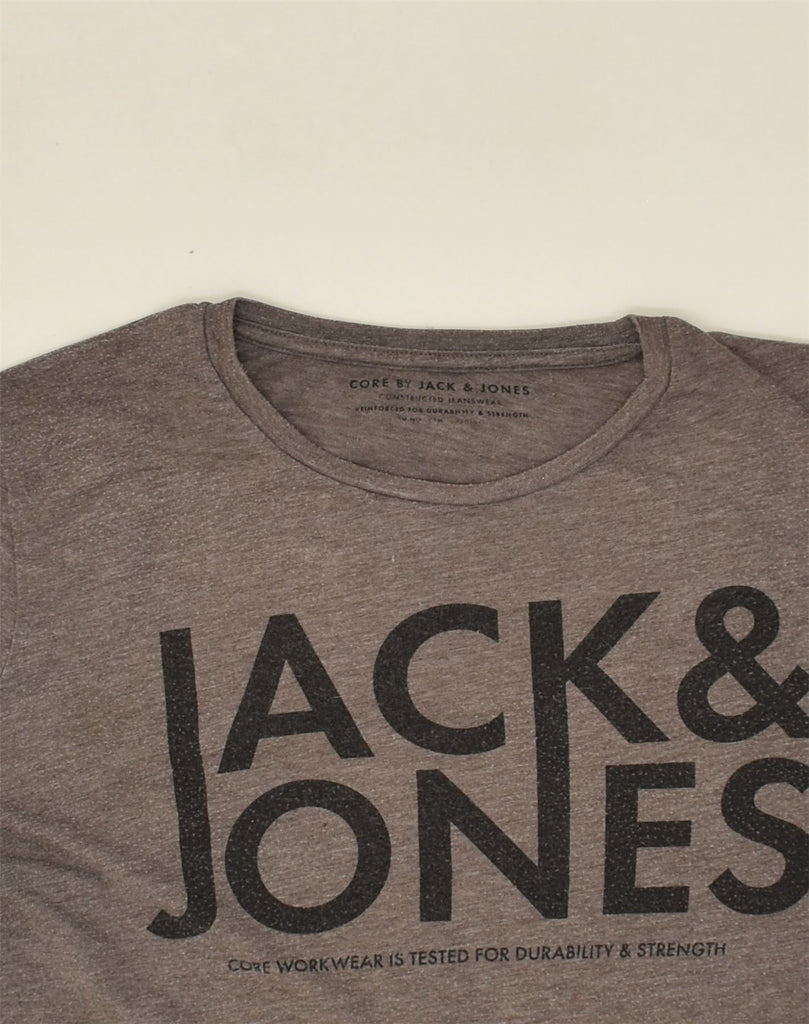 JACK & JONES Mens Core Graphic T-Shirt Top Large Grey Cotton | Vintage Jack & Jones | Thrift | Second-Hand Jack & Jones | Used Clothing | Messina Hembry 