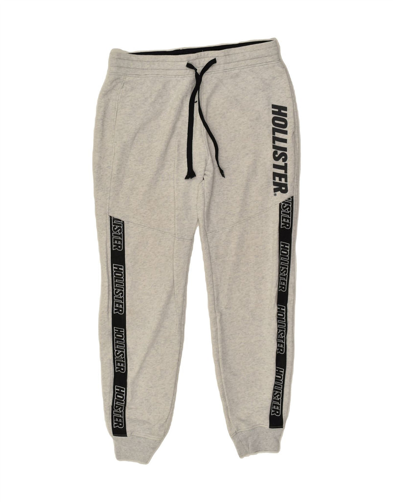 HOLLISTER Mens Graphic Tracksuit Trousers Joggers Small Grey | Vintage Hollister | Thrift | Second-Hand Hollister | Used Clothing | Messina Hembry 
