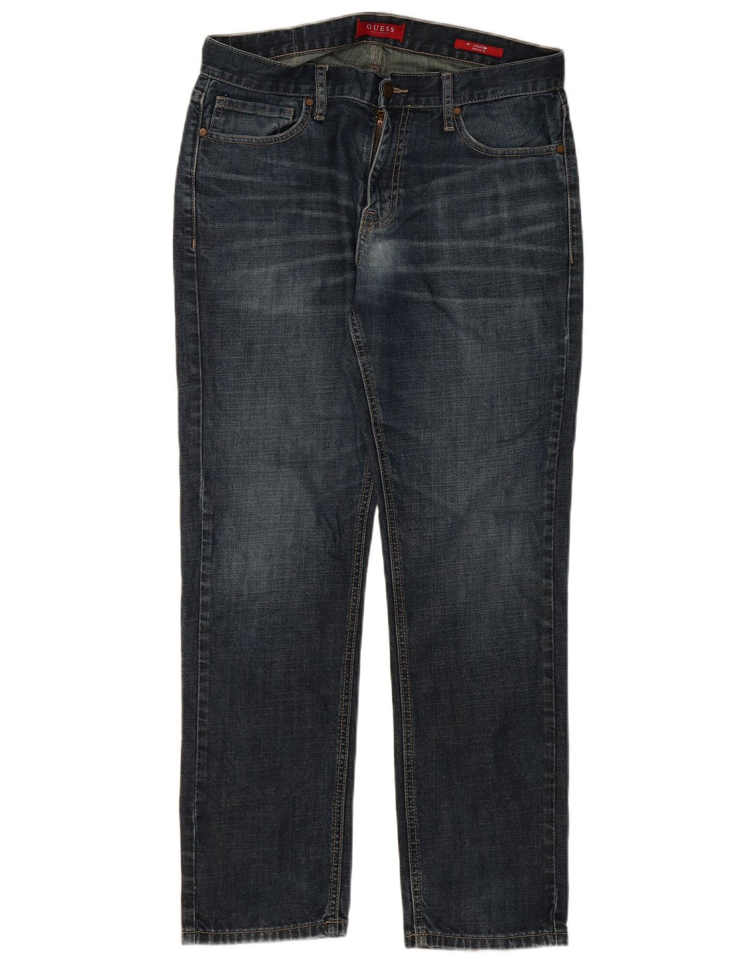 Guess Mens Straight Jeans W31 L30 Blue Cotton