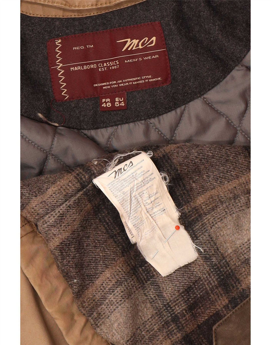Marlboro Classics Mens Utility Jacket EU 54 2XL Brown Cotton