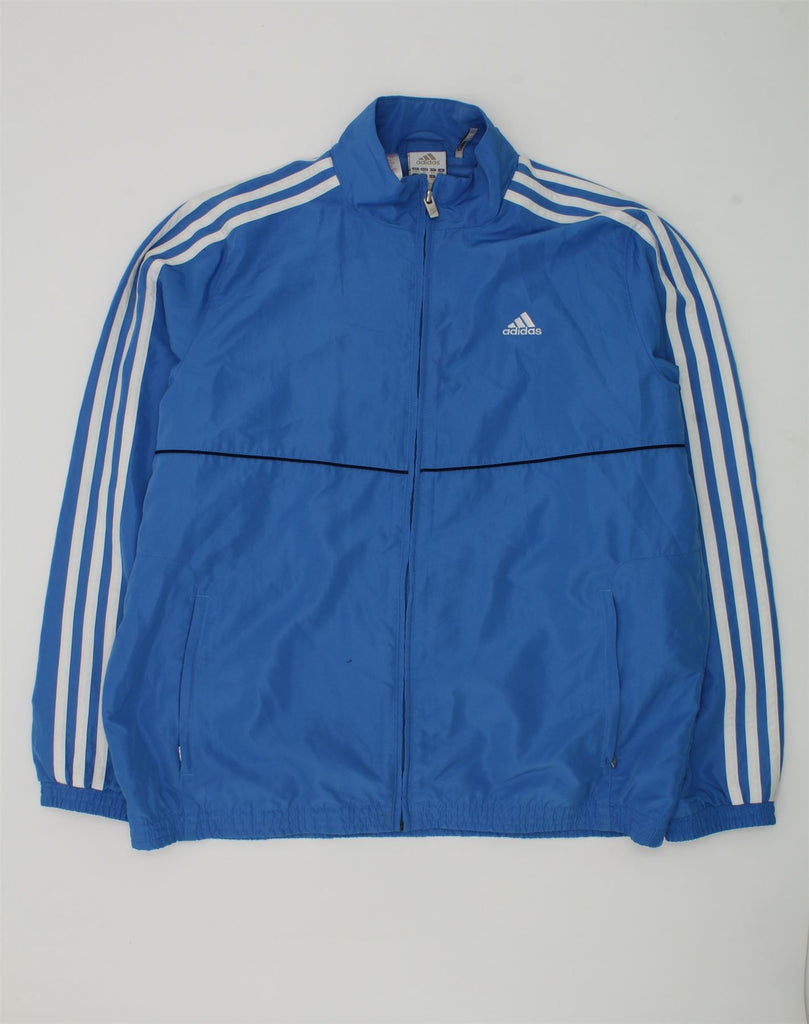 ADIDAS Boys Climalite Tracksuit Top Jacket 15-16 Years Blue Polyester | Vintage Adidas | Thrift | Second-Hand Adidas | Used Clothing | Messina Hembry 