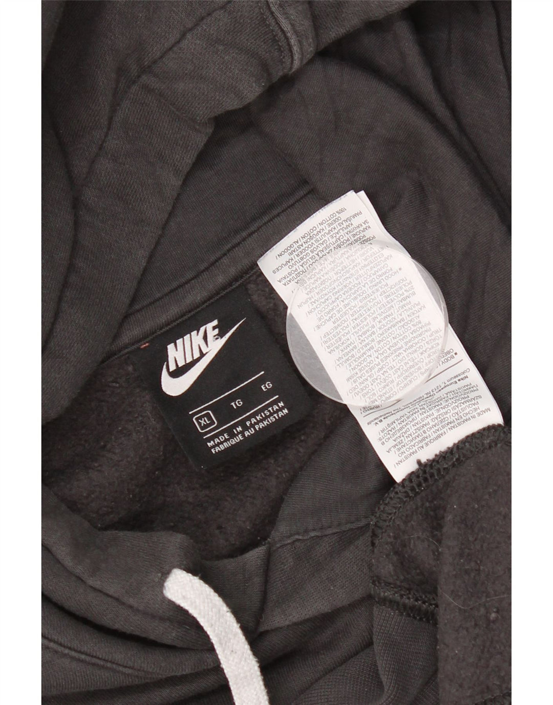 Nike Mens Graphic Hoodie Jumper XL Grey Cotton