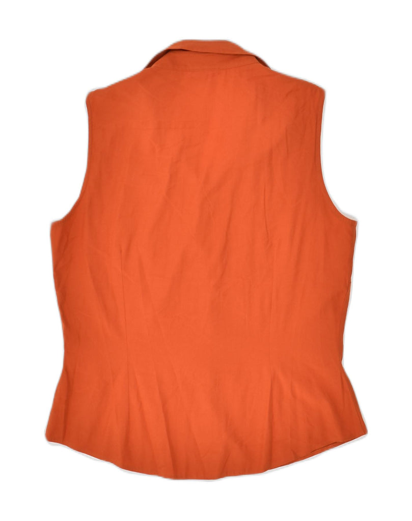 YESSICA Womens Sleeveless Shirt Blouse UK 12 Medium Orange Viscose | Vintage Yessica | Thrift | Second-Hand Yessica | Used Clothing | Messina Hembry 